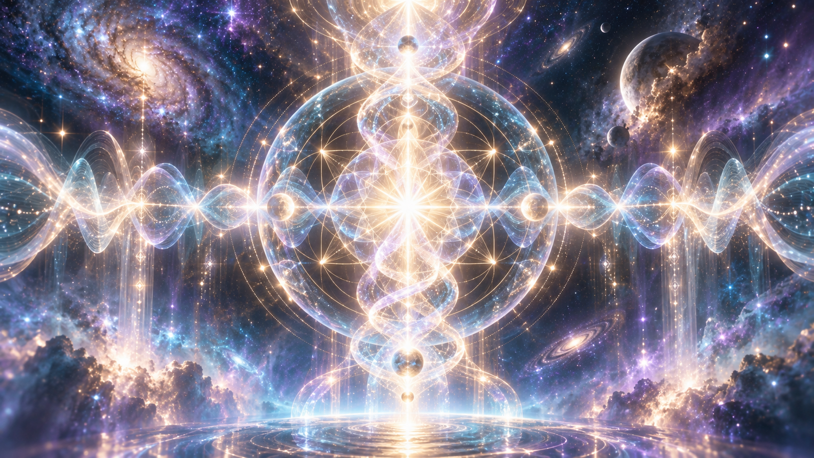 Crystalline light energy and soul alignment glow